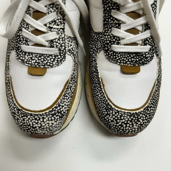Madewell White Sneakers with Black Speckle and Brown Accents - Picture 6 of 11